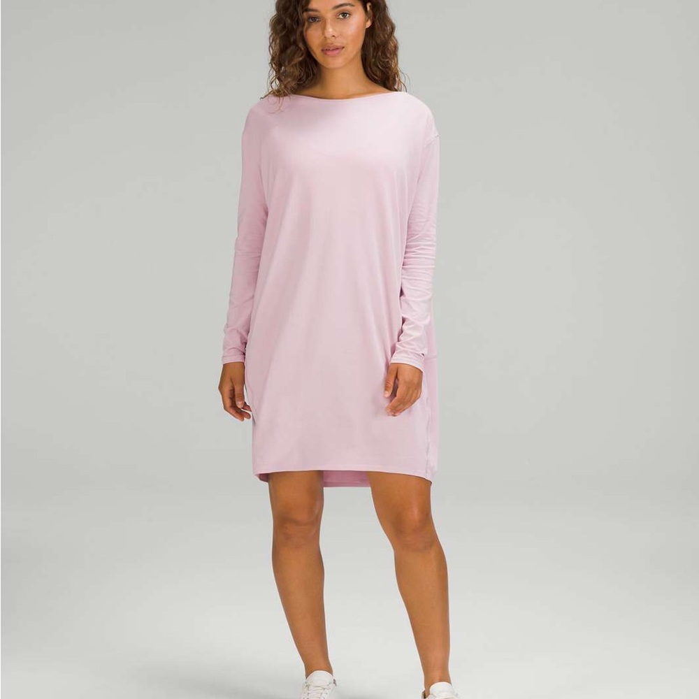 NWT Lululemon Back in Action Pink Peony L/S Dress Size: 4